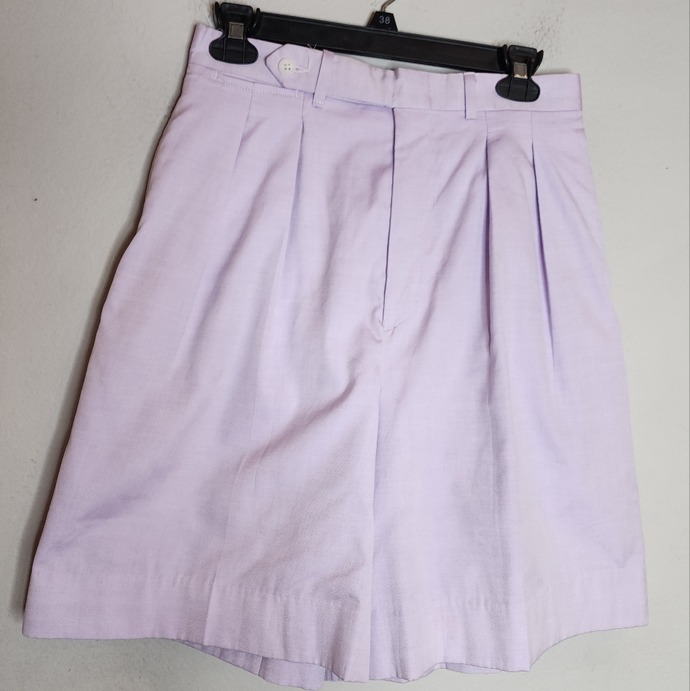 NWT Vintage Lands' End Purple Pleated Highrise Shorts Size 12 Runs Small